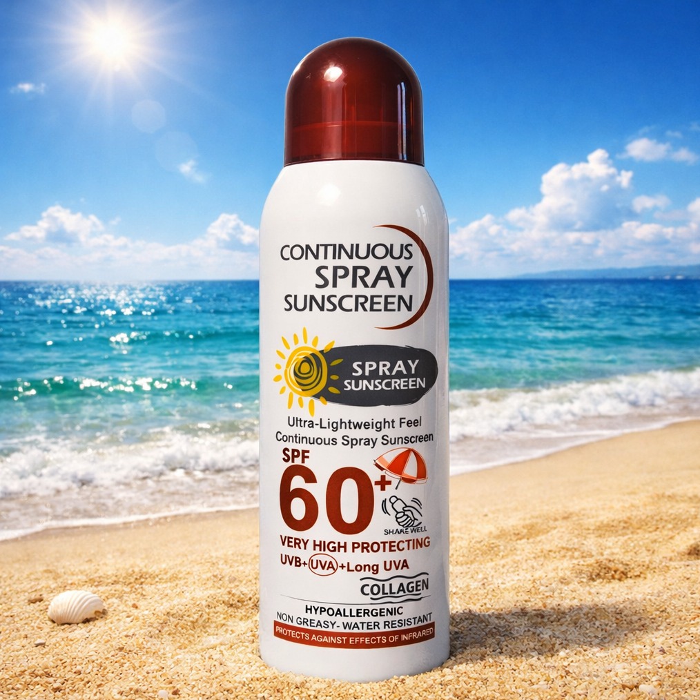 اسپری ضد آفتاب وُکالی بی رنگ SPF60 مناسب انواع پوست
