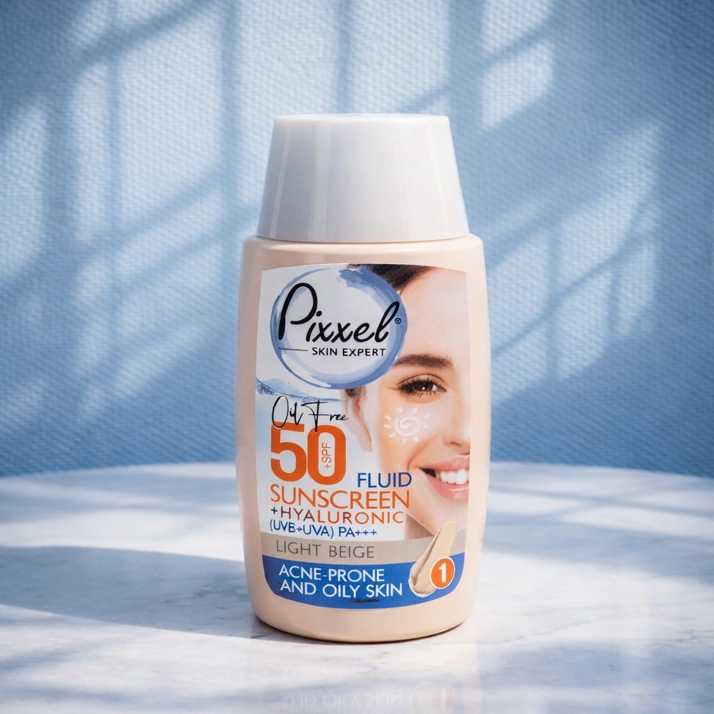 ضد آفتاب رنگی پیکسل PIXXEL مخصوص پوست های چرب و آکنه دار SPF 50 حجم ۵۰ میل