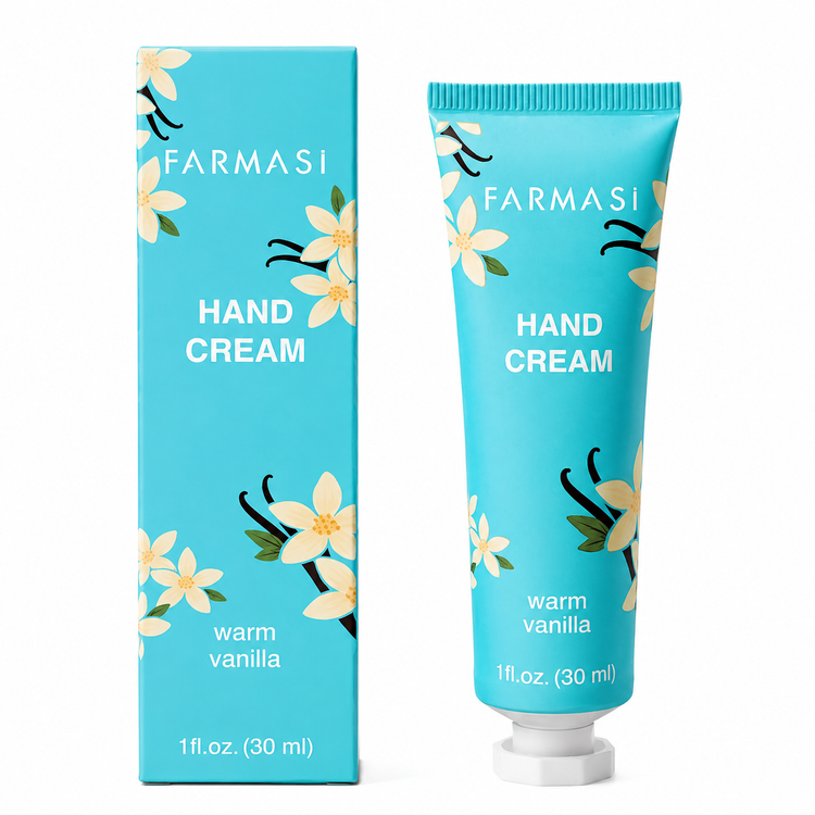 کرم مرطوب کننده دست و صورت فارماسی FARMASI مدل WARM VANILLA حجم ۳۰ میلی لیتر