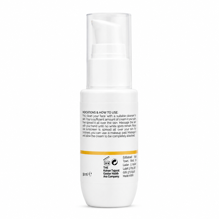 کرم ضد آفتاب گلاما GLAMA بی رنگ مدل BROAD SPECTRUM مناسب انواع پوست SPF50 حجم ۵۰ میلی لیتر