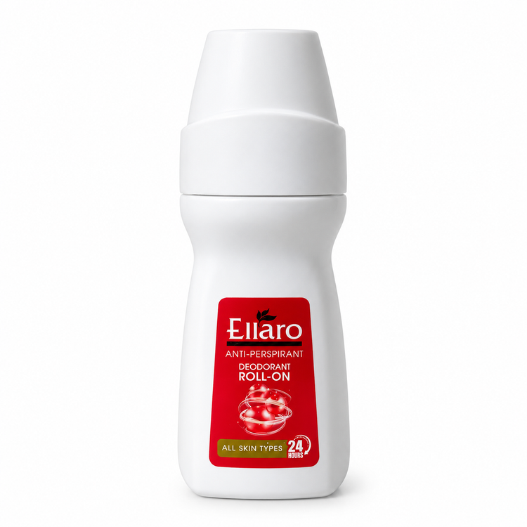 مام ضد تعریق اِلارو رنگ قرمز ELLARO مدل ANTI-PERSPIRANT تحت لیسانس حجم ۵۰ میلی گرم