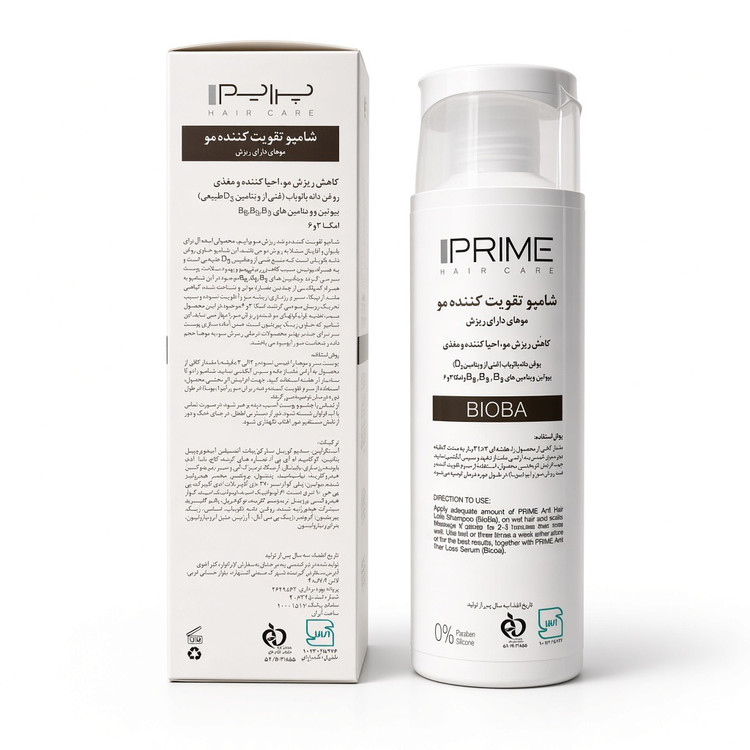 شامپو تقویت کننده موهای دارای ریزش پرایم PRIME مناسب انواع مو حجم ۲۵۰ گرم
